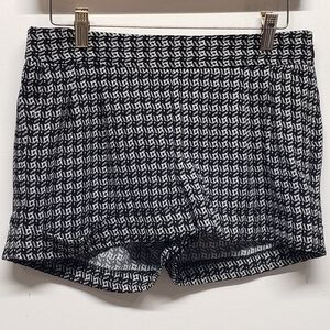 Express Black & White Houndstooth Mini Micro Shorts Size 2 Y2K Monochrome
